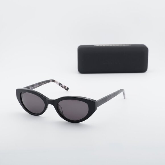 DKNY DK548S 001 Cat Eye Sunglasses - Shiny Black/Grey main image 6
